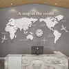 办公室世界地图墙面装饰画企业文化，墙贴亚克力3d立体公司背景布置