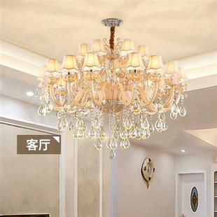 欧式水晶灯欧式餐厅卧室灯具美式客厅吊灯现代轻奢蜡烛别墅工程灯