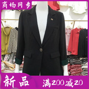 玉金豹23A-06 中年时尚纯黑西装外套春季韩版修身妈妈西服