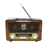 欧美复古全波段收音机台式老人老式蓝牙，插卡音箱充电木制dsp短波