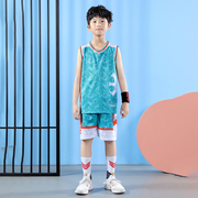 篮球服套装男舒适透气无袖背心儿童比赛训练队服，定制印制衣jl-218
