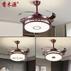 新中式吊扇灯餐厅客厅卧室电扇灯，复古仿古风扇，灯隐形风扇吊灯8729