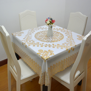 加厚四方桌桌布，家用简约pvc防水防油防烫免洗正方形餐桌塑料台布