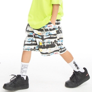 儿童街舞潮服嘻哈男童涂鸦牛仔短裤hiphop套装演出服女童爵士舞服