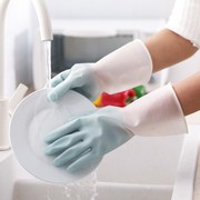 洗碗手套女防水家用厨房，刷碗洗衣服洗菜贴手清洁耐用家务塑胶手套