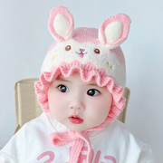 婴儿帽子秋冬季可爱超萌新生婴幼儿护耳毛线帽冬天男女宝宝针织帽