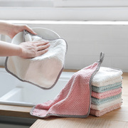 珊瑚绒擦手巾创意可挂式厨房清洁巾不掉毛吸水抹布，洗碗布清洁(布清洁)布