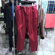 简约大方舒适百搭红色休闲裤，弹力商务潮流，舒适直男长裤罗曼诺贝利