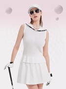 高尔夫女装无袖针织衫，女夏季韩国淑女高端运动球衣名媛网球半身裙