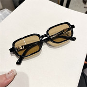 韩版超轻tr90太阳镜橘色茶色，墨镜长方形小框潮酷眼镜潮流男女街拍