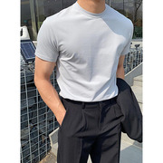 RCC男装 3色 高弹力机能面料韩版简约打底纯色短袖T恤 韩国