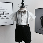 英伦风儿童礼服套装，男宝宝一周岁礼服小学生，演出服短袖衬衫套装