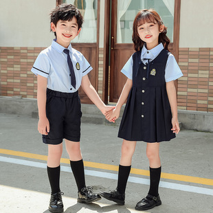 儿童校服英伦风套装小学生班服夏装幼儿园夏季园服毕业照服装短袖