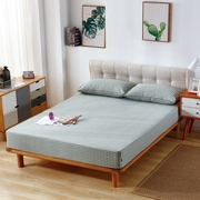 水洗棉床单单件纯棉柔软床笠纯色格子条纹床罩1.21.5m1.8米床