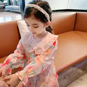 女童雪纺连衣裙春装儿童2022甜美公主裙宝宝洋气韩版长袖裙子