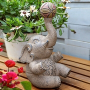 新中式大象小摆件庭院花园阳台楼顶造景花架装饰搭配户外花盆底座