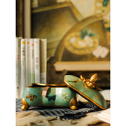 美式陶瓷首饰盒装饰摆件，欧式复古创意，梳妆台项链收纳盒中式饰品盒