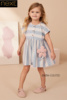 英国next女童，蓝白条纹短袖连衣裙纯棉，裙子n13-204