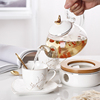 日式花茶壶煮水果茶壶，套装花茶杯陶瓷，玻璃温茶炉花草茶具蜡烛加热