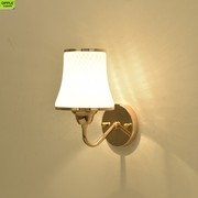欧普照明壁灯卧室现代简约客厅创意金色带开关楼梯过道led房间床