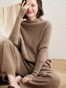 2021年冬季加厚羊绒衫女高领蝙蝠衫针织毛衣宽松打底衫  高端定制