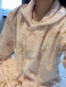 法兰绒睡袍女可爱秋冬季女生，加长款加厚珊瑚，绒睡裙长袖浴袍睡衣