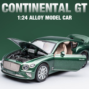 宾利欧陆gt合金车模124仿真汽车模型摆件，大号男孩金属玩具车