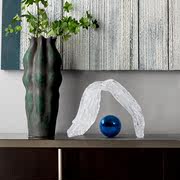 rzone现代简约抽象透明玻璃，艺术品样板房客厅售楼处软装配饰摆件