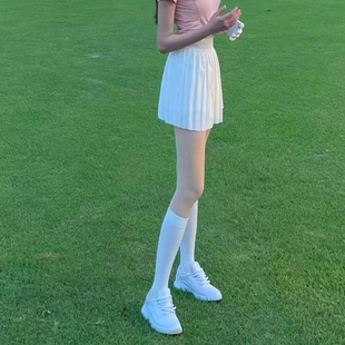 高尔夫防晒袜女冰丝中长筒过膝袜夏季运动防滑防紫外线瘦腿丝袜子