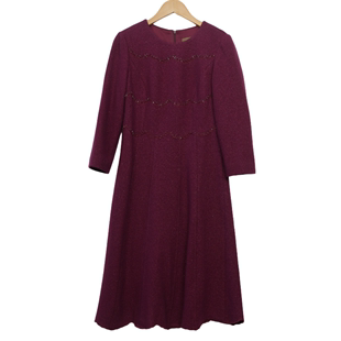 MT姿品牌女装高端时尚气质百搭紫红色连衣裙慕天姿A4-15213