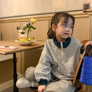 女童韩版卫衣秋装套装，宽松2024儿童，女装大童上衣韩范潮衣童装