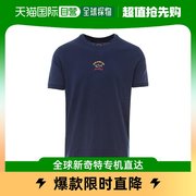 香港直发paul&shark男士，海军蓝圆领短袖徽标棉质t恤c0p1096
