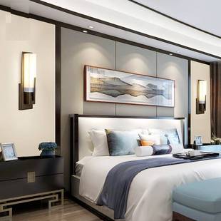 新中式现代长壁灯亚克力青古铜设计师客厅卧室床头灯酒店工程壁灯