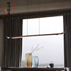 新中式吊灯长条实木现代禅意艺术餐厅书房茶楼茶室客厅办公室灯具