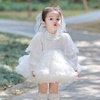 洛丽塔女童公主裙宝宝生日周岁，连衣裙婚礼花童礼服白色tutu裙