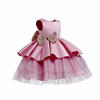 欧美跨境女童婴儿礼服宝宝周岁洗礼服儿童蓬蓬蛋糕背后镂空公主裙