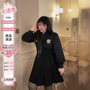 硬糖大码原创设计女装2022女装微胖两件套遮肉韩系学院风