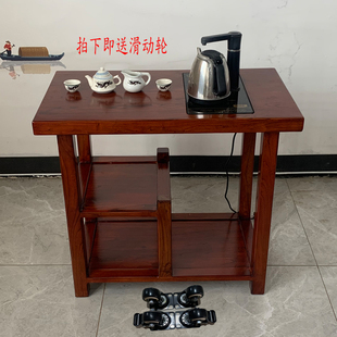 老榆木经济型原木茶台新中式整装，茶桌阳台二人休闲茶几沙发办公侧