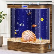 欧式玻璃金鱼缸客厅家用懒人免换水1.2米家用落地靠墙生态水族箱