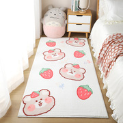 网红同款卡通儿童房床边毯加厚仿羊绒装饰地毯少女心家用卧室地垫