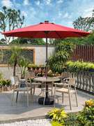 户外遮阳伞桌椅组合户外桌椅带伞组合庭院花园露天奶茶店咖啡厅