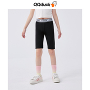 QQduck可可鸭女童瑜伽裤紧身高弹骑行运动裤儿童打底裤芭比短裤子