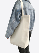 布袋子休闲厚帆布袋拉链款手提袋时尚百搭环保袋超市购物袋布包女