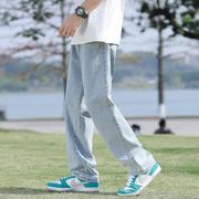 浅色牛仔裤男2024夏季薄款冰丝，宽松直筒裤，冰氧吧休闲阔腿长裤