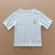 夏季婴乐岛宝宝超薄网眼天丝七分袖，上衣男童女童套头短袖t恤柔软