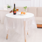 一次性桌布塑料台布透明薄膜正方形圆桌方桌通用餐饮酒店家用商用