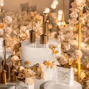 高档欧式铁艺摆件金色蜡烛台六件套婚礼现场布置商场橱窗家居装饰