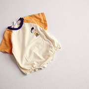 韩国夏季男女宝宝三角哈衣包(哈衣包)屁衣婴儿，短袖纯棉爬爬服连体衣休闲潮