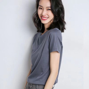 t1纯棉ins短袖，女韩版修身打底圆领，纯色t恤夏款短袖