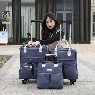 拉杆包旅行包大容量手提短途行李袋，女轻便折叠登机韩版休闲双肩包